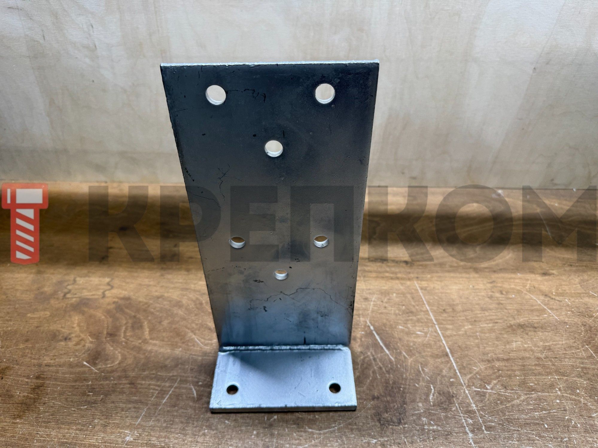 Опора Т-образная для столбов 140х140х308 мм Holz F70140L с отверстиями, горячий цинк - фото